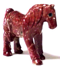 Peruvian Hand Carved Stone Horse Peru Red Quartz Composite 2 1/2