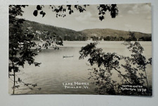 RPPC Scenic View Lake Morey Canoe Fairlee Vermont VT Real Photo Postcard 1959 picture
