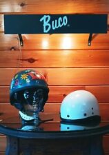 Vintage 50s-60s BUCO Motorcycle Helmet Lighted Dealer Metal Display Sign Light picture