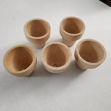 Small Unfinished Wooden Plant Pots for Crafts (2 x 1.5 in, 5 Total) picture