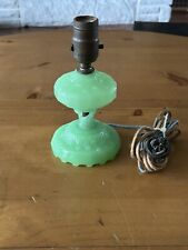 ANTIQUE/VINTAGE JADEITE GLASS LAMP-8x4”-Damage To Middle Glass Piece picture