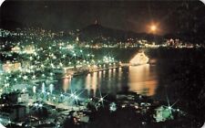 Panoramic Night View Acapulco Guerrero Mexico Chrome c1970 Postcard picture