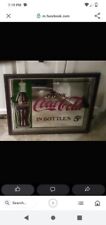 Vintage Drink Coca-Cola In Bottles 5 cents Mirror Sign W/ Wooden Frame 25 X 19” picture