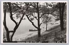 Hancock WI~Hancock Park On Fish Lake~Boats On Shore~In Water~Real Photo PC~RPPC picture