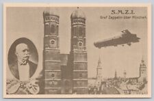 Postcard German Blimp SMZI Graf Zeppelin Gber Munchen Military Airship Unposted picture