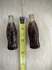VTG Miniature 2 1/2 Tall Coca-Cola Glass Bottles Lot Of 2  picture