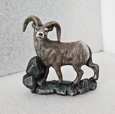 Vintage Ceramic Ram on Rocks Mouflon Figure Sclupture Signed: D. Thornton '87 picture