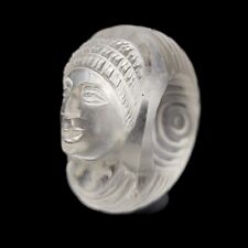 CIRCA NEAR EASTERN LARGE ROMAN CRYSTAL CARVED RING WITH A FACE. IMPORTANT picture