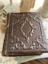 Antique Victorian Leather Photo Album  Brass Latch 16 cabinet cards 5 tin types picture