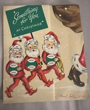 Vintage 1950s Gibson Money Christmas Card W/10 Silver Dime Slots Pink Santa Elf picture