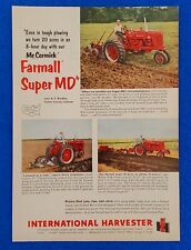 1953 INTERNATIONAL HARVESTER PRINT AD FARMALL SUPER MD TRACTOR W/McCORMICK TOOLS picture