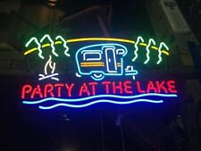 New Party At The Lake Neon Light Sign Lamp Poster Real Glass Beer Bar 24