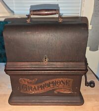 Antique 1897 American Graphophone Type AZ Cylinder Record Oak Phonograph RUNS picture