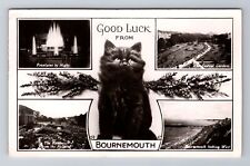 Bournemouth England, RPPC, Fountain, Beach, Central Gardens, Vintage Postcard picture