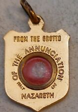 VINTAGE  RELIC MEDAL SOIL FROM GROTTO OF THE ANNUNCIATION MARY GABRIEL NAZARETH picture