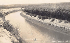 1913  RPPC  POSTCARD  WILLISTON ND NORTH DAKOTA  IRRIGATION CANAL  KLOSS PHOTO picture