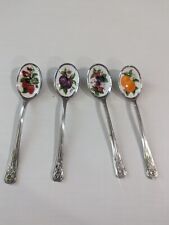 Set of 4 Vintage AVON Stainless Steel Enameled Fruit Jelly Demitasse Spoons picture