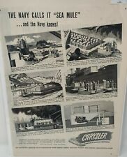 Vintage 1943 Chrysler Wartime Transport Marine Tractor Sea Mule Navy Ad Print picture