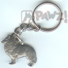 SHELTIE Shetland Sheepdog Dog Pewter Keychain Key Chain Ring NEW picture