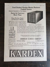 Vintage 1922 Ford Dealer's Kardex Business Control Full Page Original Ad 1221c picture