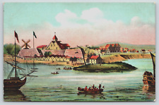 Postcard Fort Amsterdam Now The Battery In Kieft's Days New Amsterdam New York picture