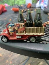 Vintage 1992 Coke  Christmas Ornaments Elf Driving Red Truck picture