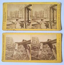 2 Chicago IL Illinois Great Fire Views of Chicago Ruins Stereoview Cards L3 picture