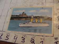 Orig Vint post card 1942 quebec wATERFRONT W CHATEAU FRONTENAC, SHIP picture