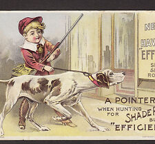 Antique ca. 1893 Pointer Hunting Dog Hunter Spring Shade Roller Advertising Card picture