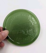 Jamestown VA 1608-1985 Green Glass Coaster Paperweight Souvenir Disc  picture
