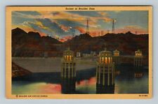 Boulder Dam NV, Sunset, Nevada c1948 Vintage Postcard picture