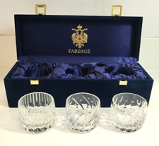 Faberge Imperial Collection Set of 3 Clear Crystal Votives picture