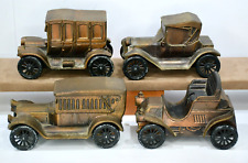 Vintage Banthrico Coin Bank Cars Classic Brass Bronze Antique Cars  - Lot of 4 picture