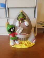 LOONEY TUNES WB 1996 ROCKET SPACESHIP MARVIN THE MARTIAN & K-9 DOG PIGGY BANK  picture