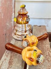 Glass Tobacco honey bee pipe, hand made pipe  HP356-B picture