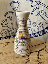 Vintage Mid Century Ulmer Keramik 139 Music Notes Song Bird Flowers Vase picture