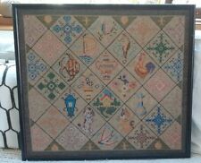 Vintage Late 20th Century Framed Stitching Art Sampler From Galleria De Arte,  picture