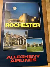 Vintage 1980’s Allegheny Airlines Rochester, NY Original Advertisement Poster picture