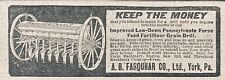 1902 AD.(XH27)~A.B. FARQUHAR CO. YORK, PA. FORCE FEED GRAIN DRILL picture