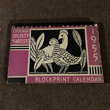 Chicago Society of Artists - Original Woodblock prints Desk calendar Mint  1955 picture