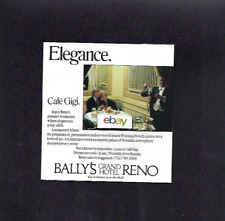 BALLY'S HOTEL & CASINO RENO 1986 ELEGANCE AT CAFE GIGI RESTAURANT AD picture