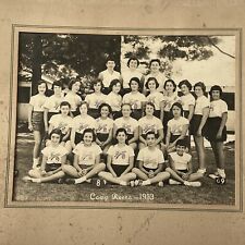 Vintage Photograph 1953 Camp Reena Camp Girls Palmer MA Great Autographs on Back picture