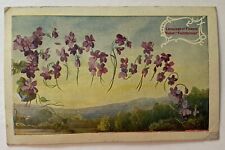 Antique Postcard Language of Flowers Violet: “Faithfulness” 555 One Cent Stamp picture
