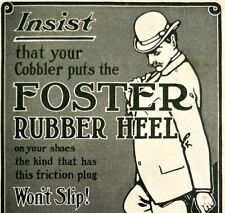 1904 Foster Rubber Heel Bowler Hat Advertisement Shoes Ephemera 7.5 x 4.75