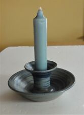 Vtg Rare Modern Handmade George Scatchard Vermont Stoneware Swirl Candleholder picture
