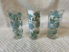 3 Vintage MCM Taylor Smith Taylor Boutonniere Ever Yours 14oz Tumblers 6.5 Glass picture