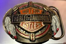 RARE Vintage Harley Davidson Belt Buckle 1992 Harmony U-88 Eagle MINT picture
