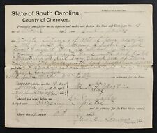1903 antique ARREST WARRANT cherokee co sc JOLLY scruggs CARRYING A PISTOL  picture