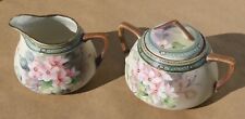 CORONATION WARE Wild Roses CREAM & SUGAR SET Moriage Hand Painted Nippon Japan picture