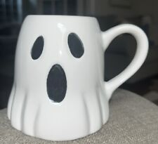 Crofton Ghost Shaped Mug 11oz Cup Coffee Tea Stoneware White Black Halloween picture